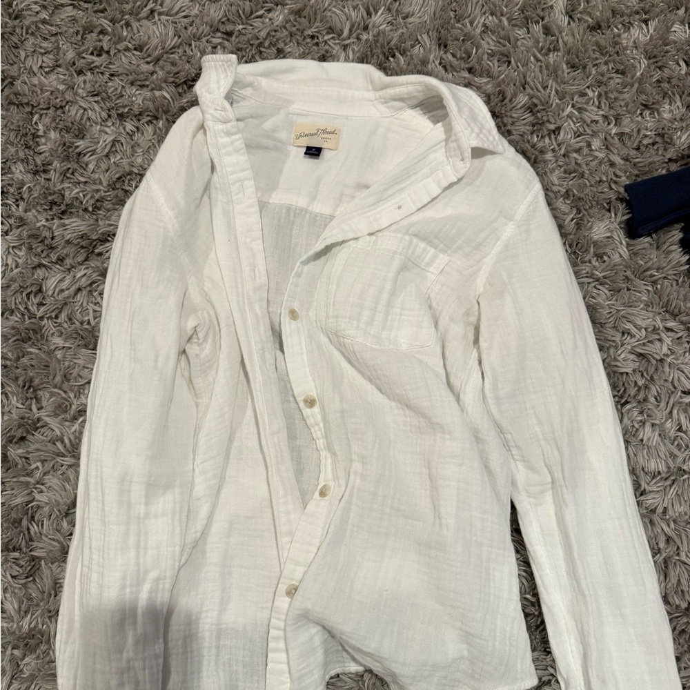 J. Crew White Button-Up Shirt